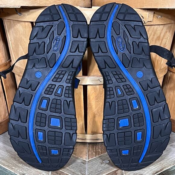 Chaco Z/2 EcoTread Blue Black Tribal Abstract Rafting Hiking Sandals Men Size 13